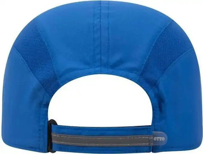 Otto 133-1240 6 Panel Polyester Pongee with Mesh Inserts and Reflective Sandwich Visor Running Cap - Royal - one Size
