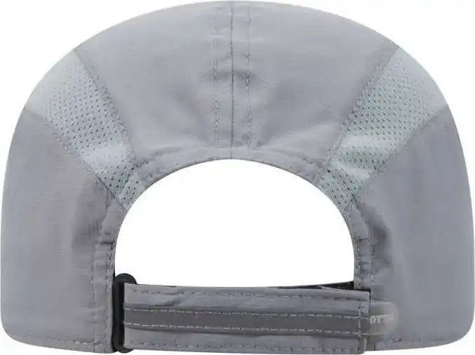 Otto 133-1240 6 Panel Polyester Pongee with Mesh Inserts and Reflective Sandwich Visor Running Cap - Gray - one Size