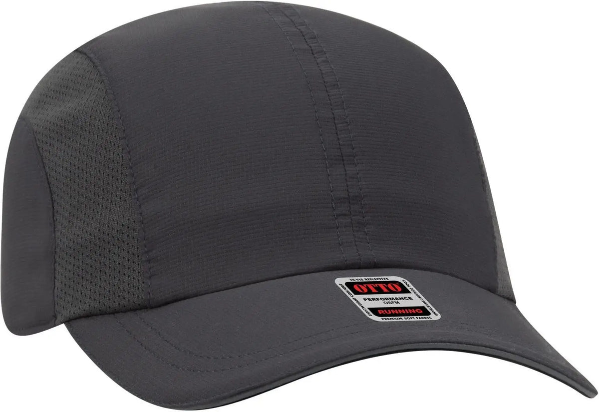 Otto 133-1240 Reflective 6 Panel Running Cap - Char. Gray - 1/2’’ - 7 5/8’’