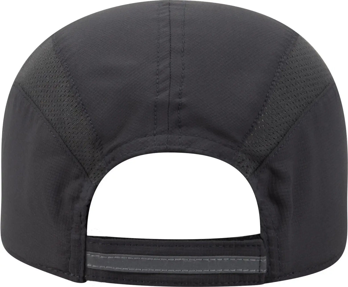 Otto 133-1240 Reflective 6 Panel Running Cap - Char. Gray - 1/2’’ - 7 5/8’’