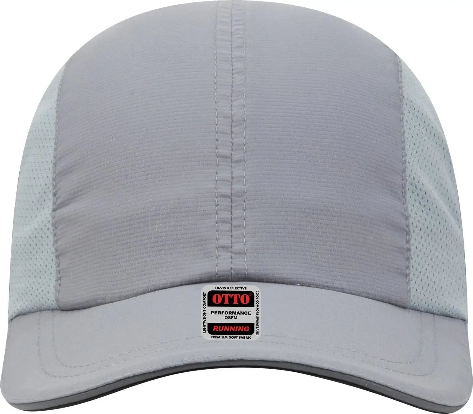 Otto 133-1240 Reflective 6 Panel Running Cap - Gray - 1/2’’ - 7 5/8’’