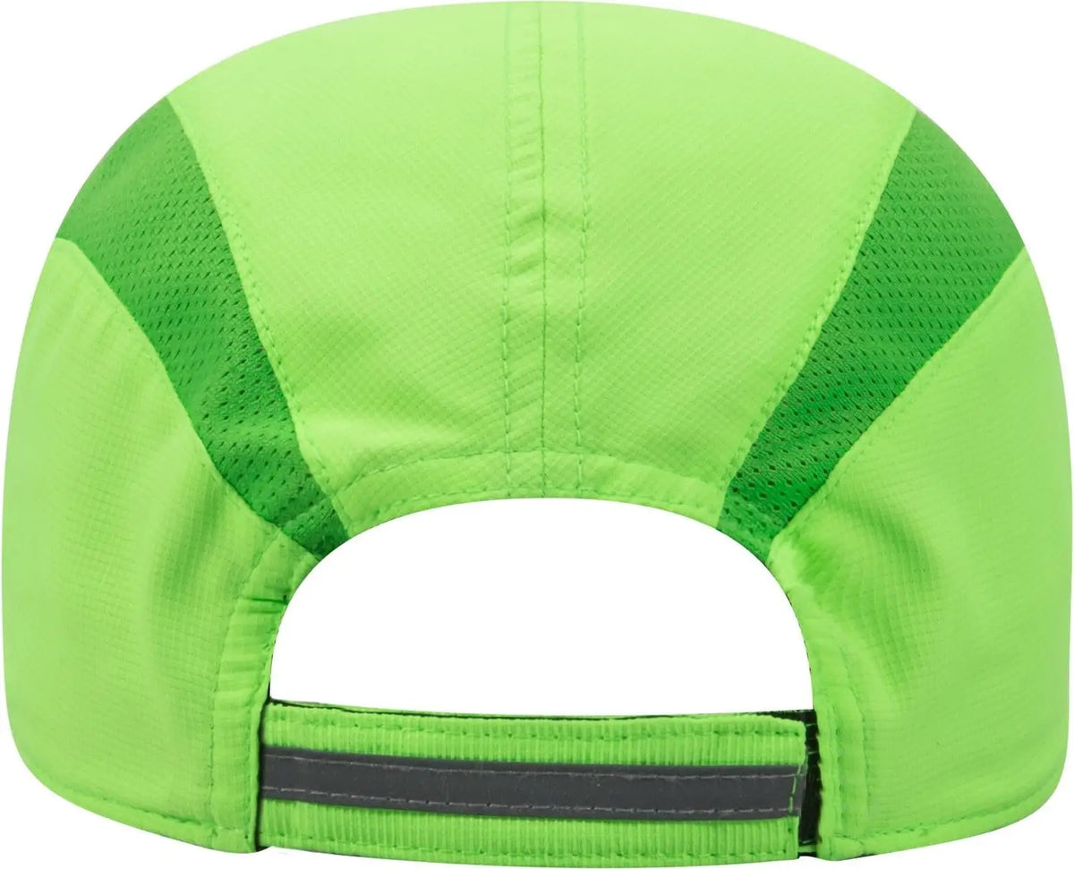 Otto 133-1240 Reflective 6 Panel Running Cap - N. Green - 1/2’’ - 7 5/8’’