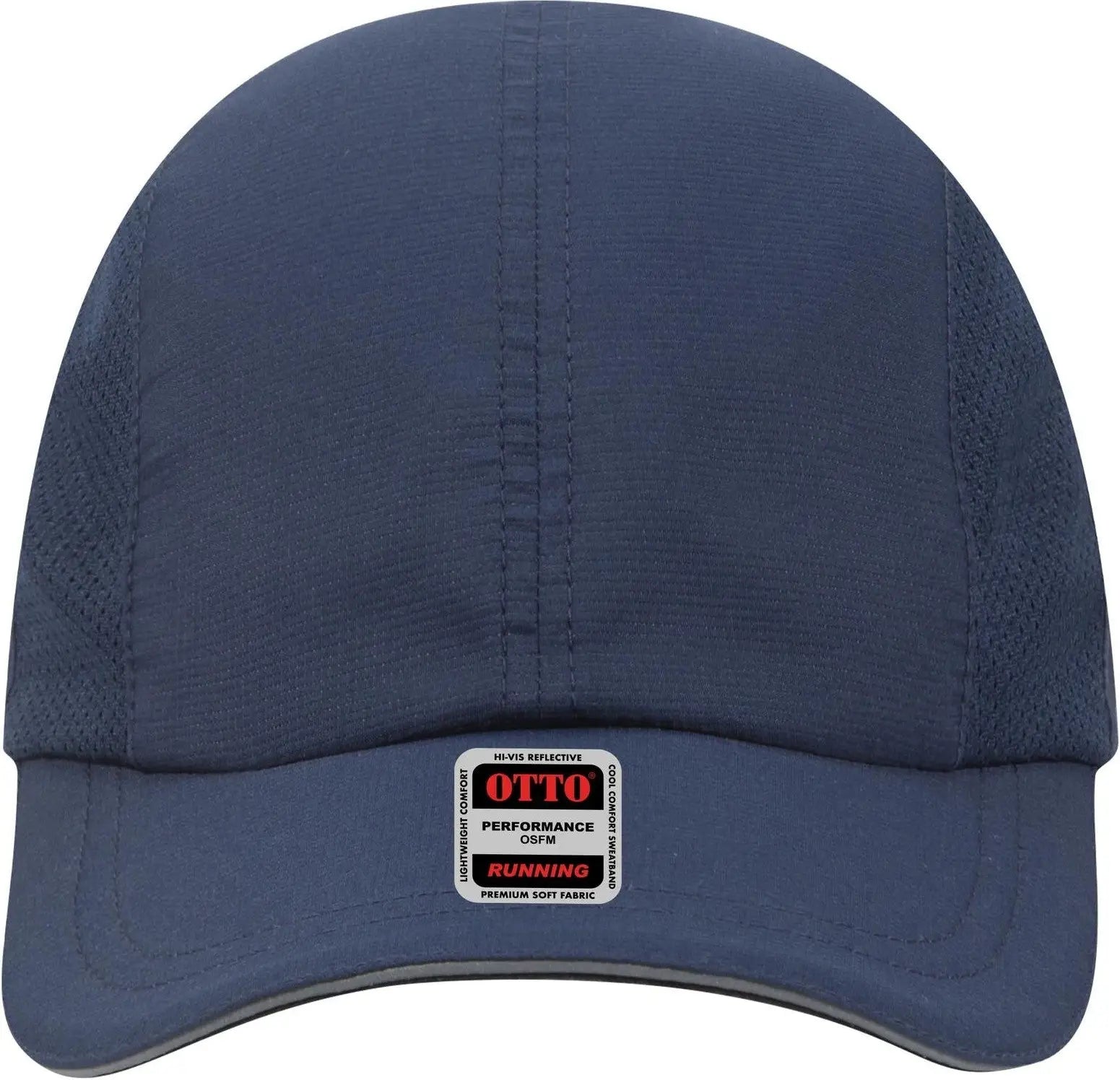 Otto 133-1240 Reflective 6 Panel Running Cap - Navy - 1/2’’ - 7 5/8’’