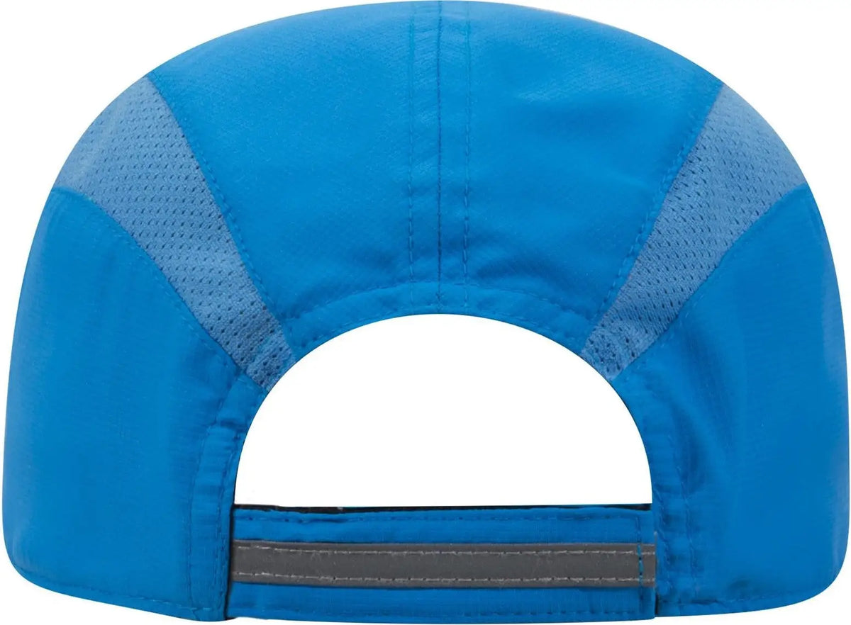 Otto 133-1240 Reflective 6 Panel Running Cap - Neon Blue - 1/2’’ - 7 5/8’’