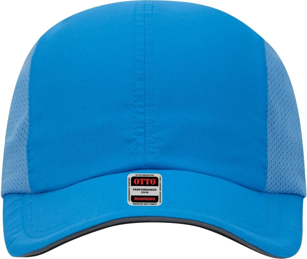 Otto 133-1240 Reflective 6 Panel Running Cap - Neon Blue - 1/2’’ - 7 5/8’’