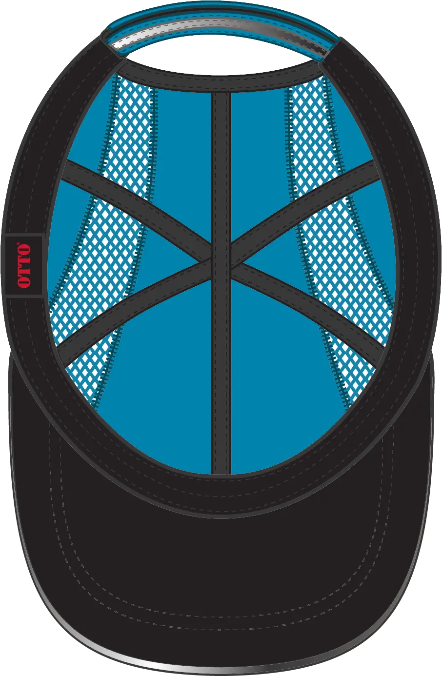 Otto 133-1240 Reflective 6 Panel Running Cap - Neon Blue - 1/2’’ - 7 5/8’’