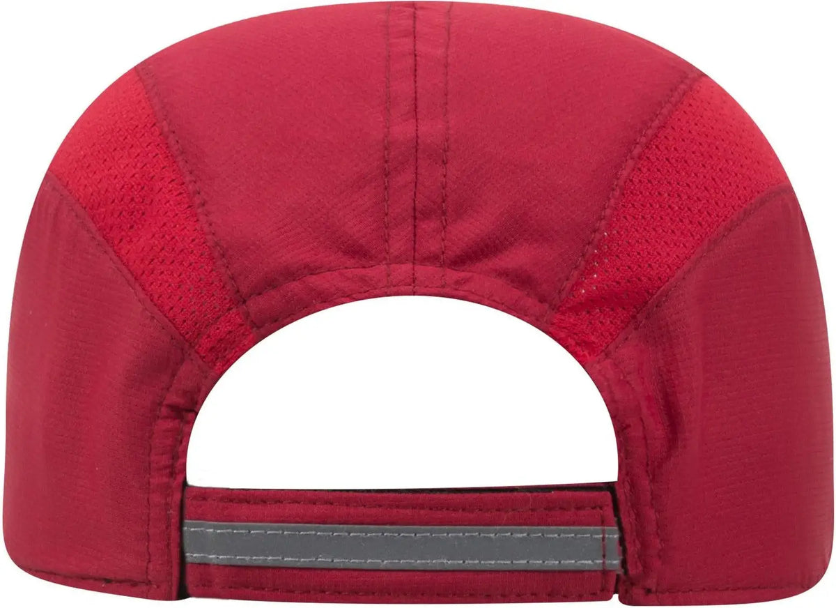 Otto 133-1240 Reflective 6 Panel Running Cap - Red - 1/2’’ - 7 5/8’’