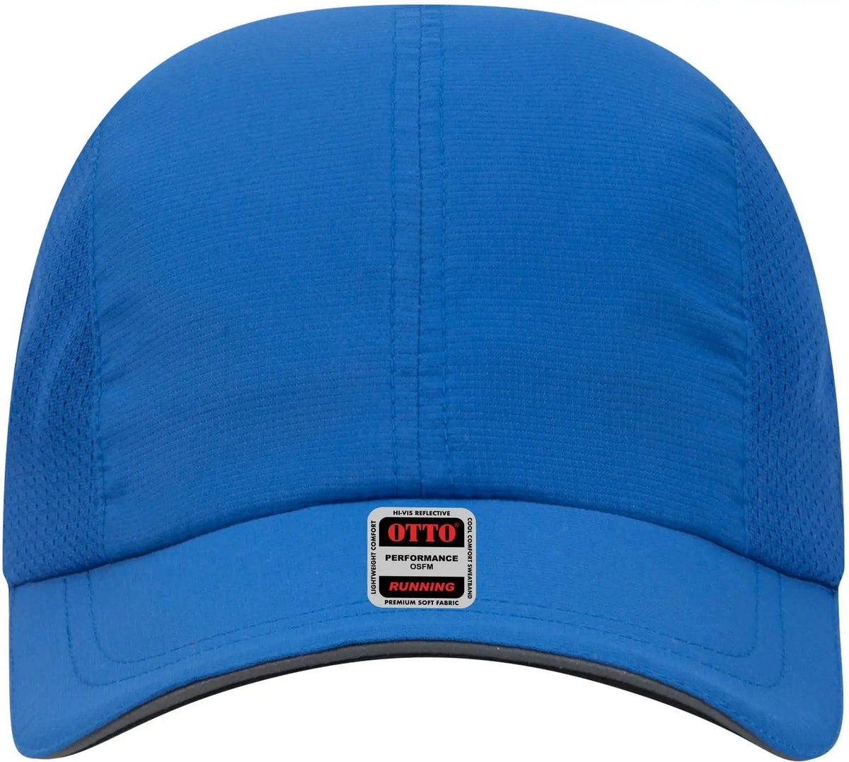 Otto 133-1240 Reflective 6 Panel Running Cap - Royal - 1/2’’ - 7 5/8’’