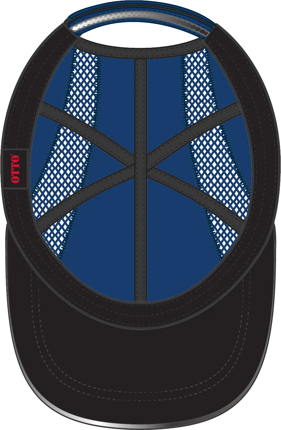 Otto 133-1240 Reflective 6 Panel Running Cap - Royal - 1/2’’ - 7 5/8’’