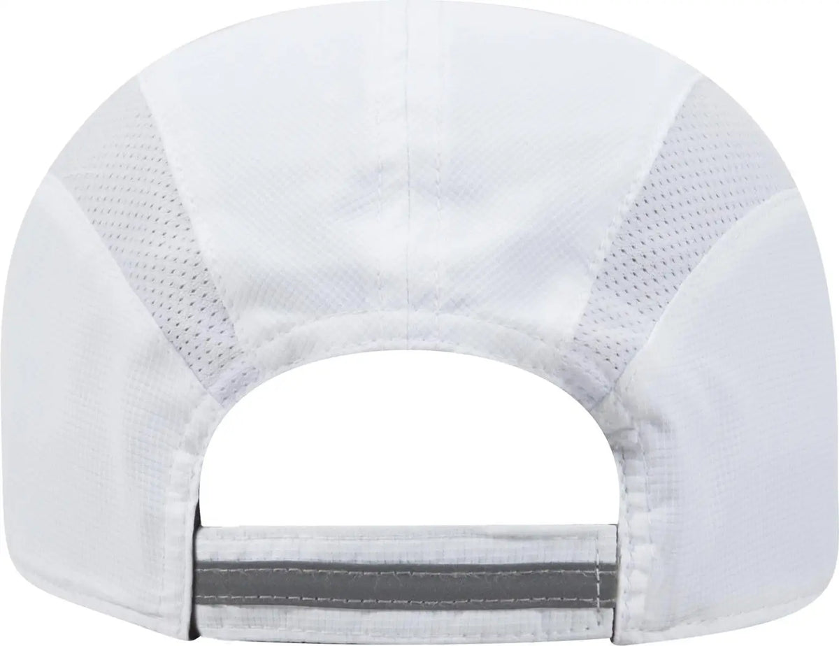 Otto 133-1240 Reflective 6 Panel Running Cap - White - 1/2’’ - 7 5/8’’