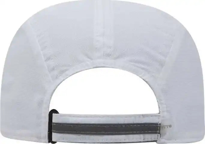 Otto 133-1252 5 Panel Polyester Pongee Reflective Sandwich Visor Running Cap - White - one Size Fits Most
