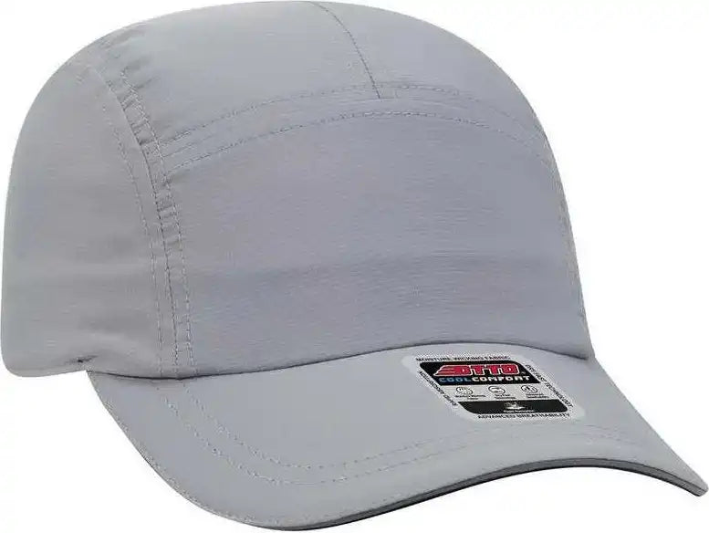 Otto 133-1252 5 Panel Polyester Pongee Reflective Sandwich Visor Running Cap - Gray - one Size Fits Most