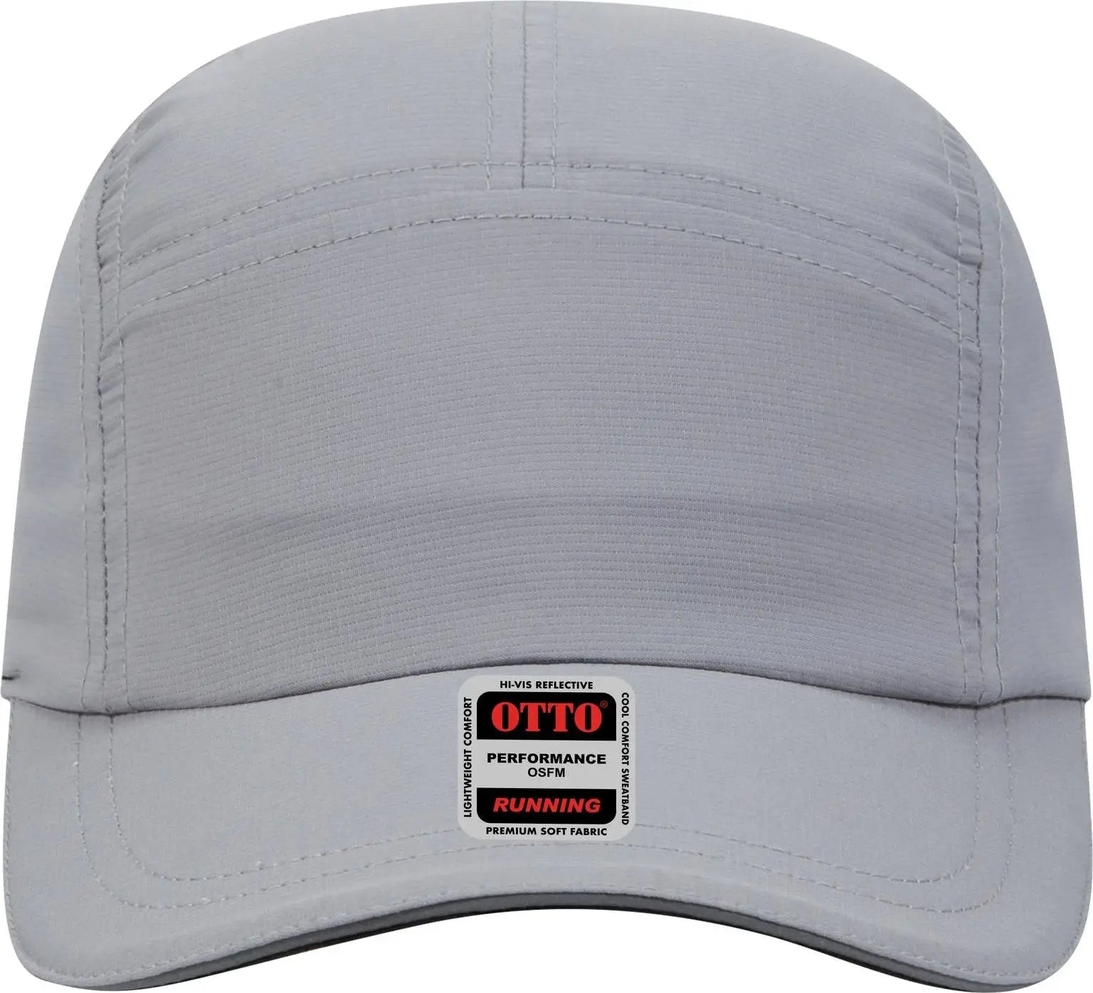 Otto 133-1252 Reflective 5 Panel Running Cap - Gray - 6 1/2’’ - 7 5/8’’