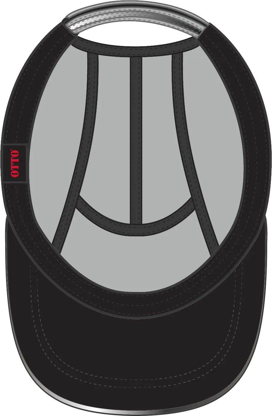 Otto 133-1252 Reflective 5 Panel Running Cap - Gray - 6 1/2’’ - 7 5/8’’