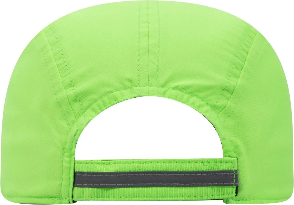 Otto 133-1252 Reflective 5 Panel Running Cap - N. Green - 6 1/2’’ - 7 5/8’’