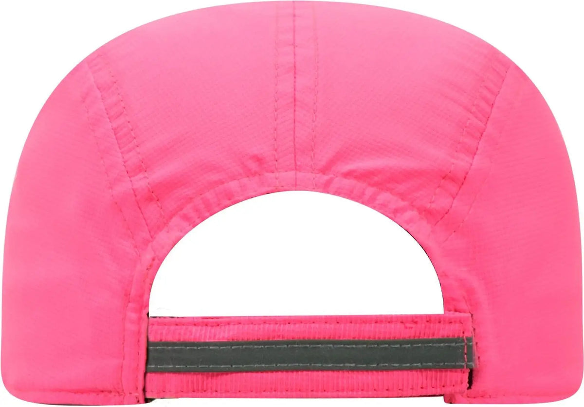 Otto 133-1252 Reflective 5 Panel Running Cap - N. Pink - 6 1/2’’ - 7 5/8’’