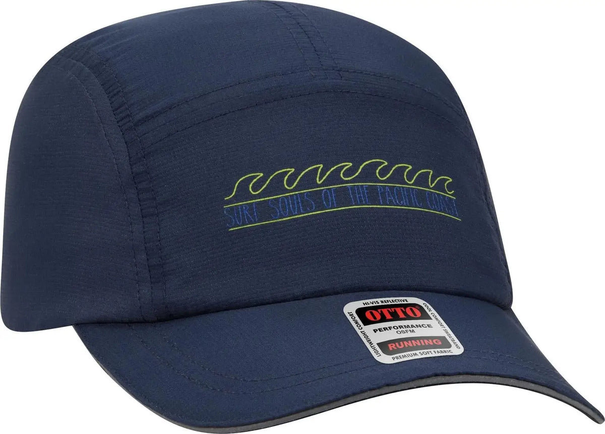 Otto 133-1252 Reflective 5 Panel Running Cap - White - 6 1/2’’ - 7 5/8’’