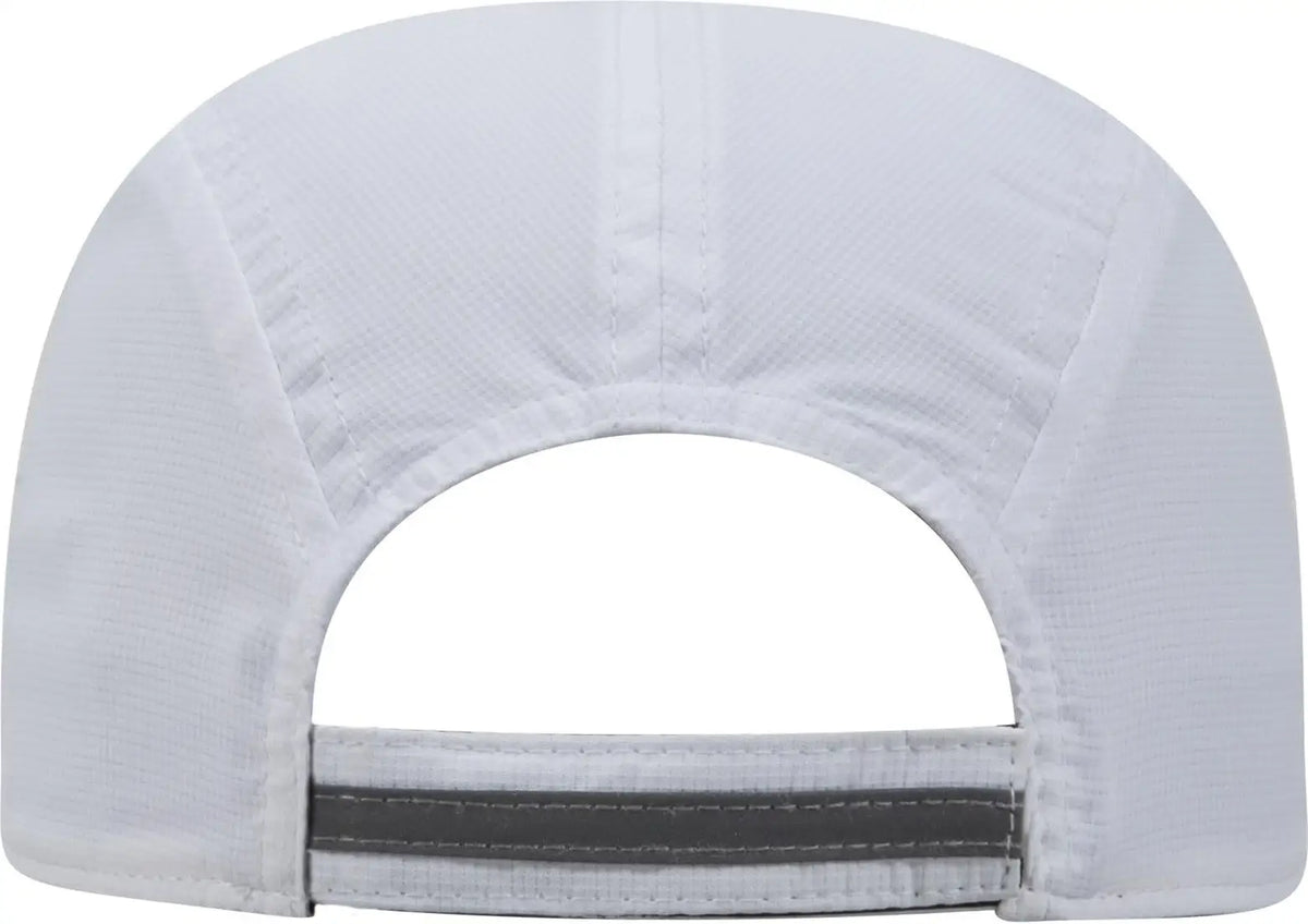 Otto 133-1252 Reflective 5 Panel Running Cap - White - 6 1/2’’ - 7 5/8’’
