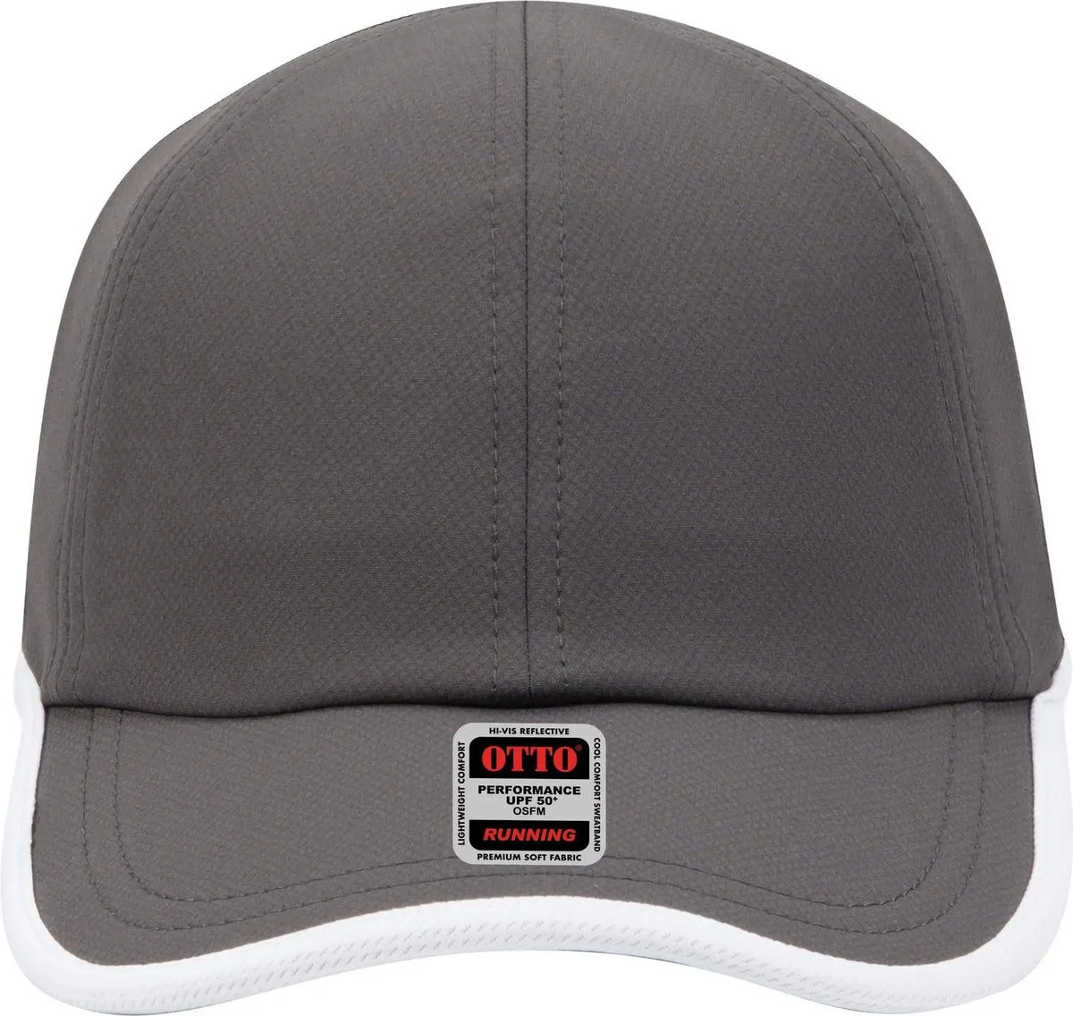 Otto 133-1254 Upf 50+ 6 Panel Running Cap - Ch.gry/wht