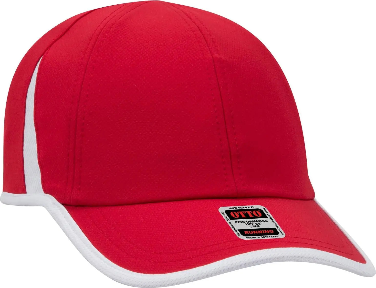 Otto 133-1254 Upf 50+ 6 Panel Running Cap - Red/wht