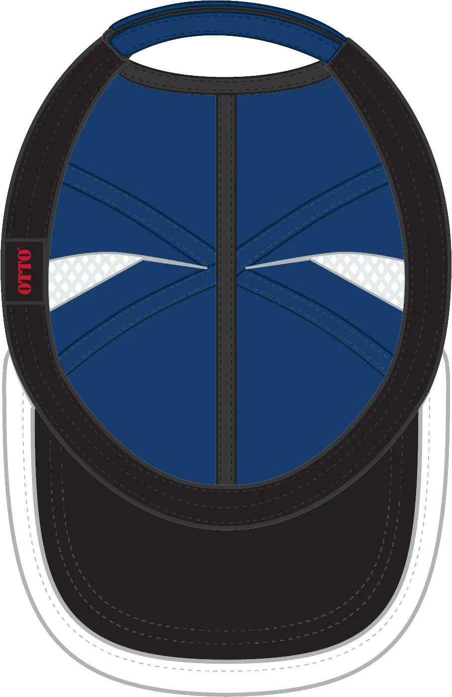 Otto 133-1254 Upf 50+ 6 Panel Running Cap - Ryl/wht - 1/2’’ - 7 5/8’’