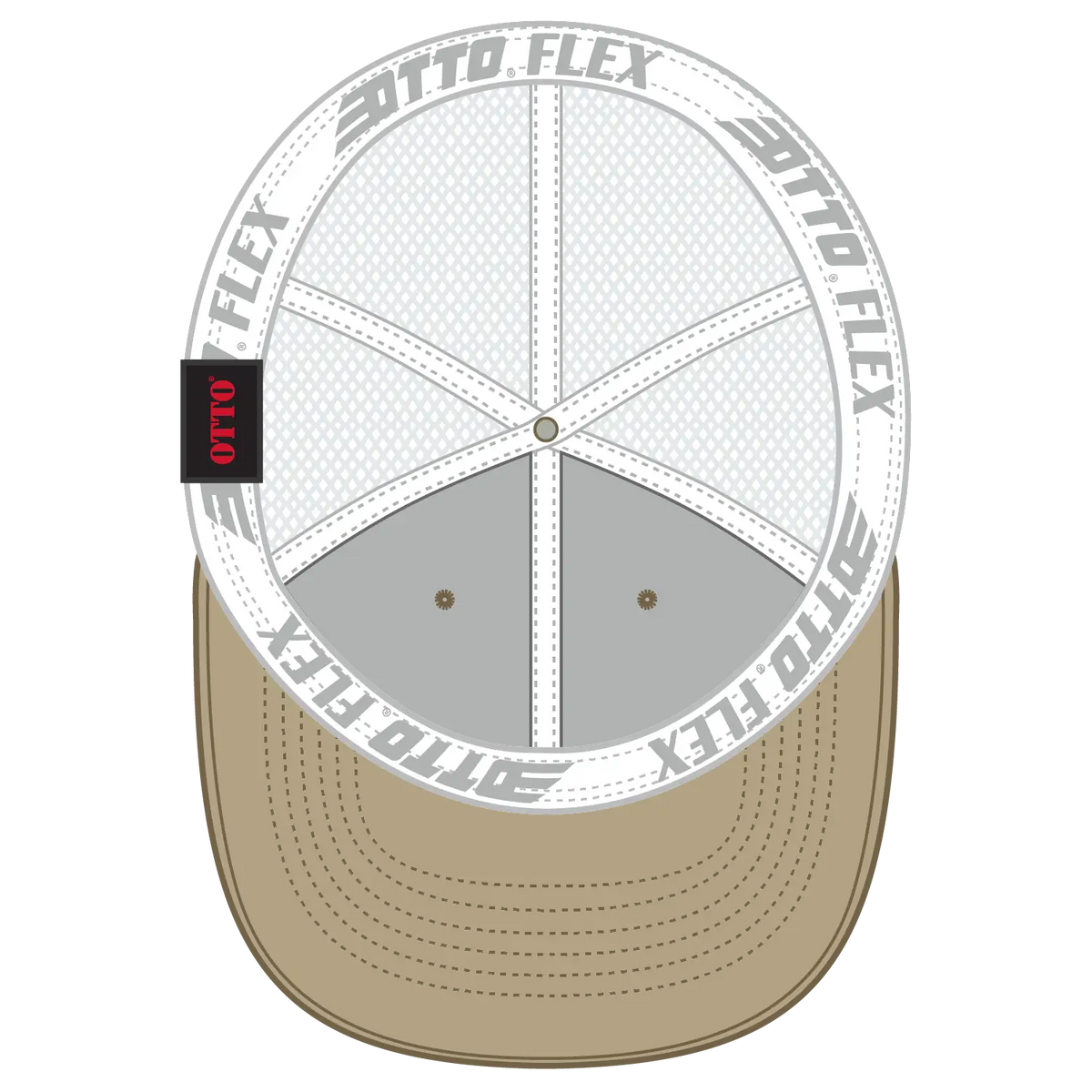 Otto 135-1 ?Otto Flex’ Fitted 6 Panel Low Profile Mesh Back Trucker Cap - Kha/wht