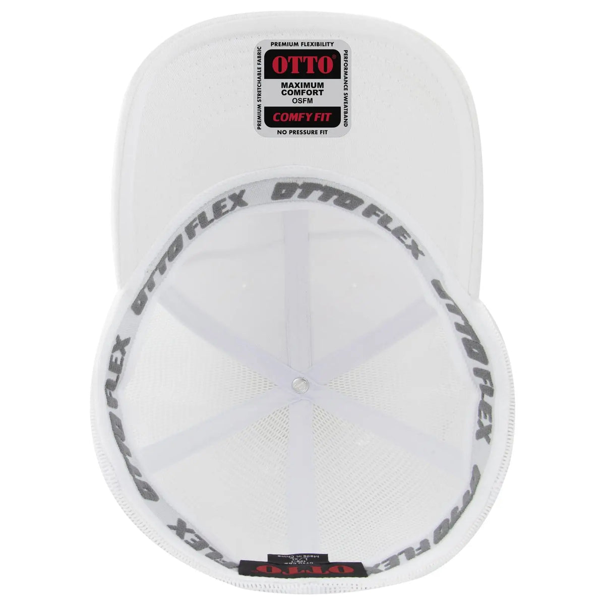 Otto 135-1 ?Otto Flex’ Fitted 6 Panel Low Profile Mesh Back Trucker Cap - White