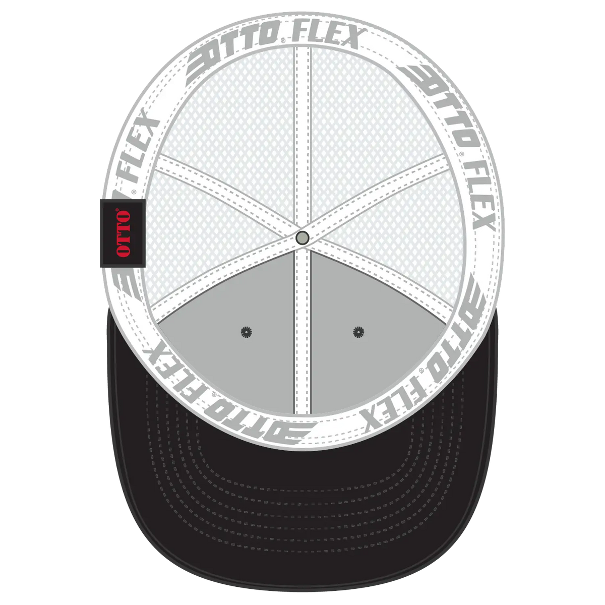 Otto 135-1 ?Otto Flex’ Fitted 6 Panel Low Profile Mesh Back Trucker Cap - Blk/wht