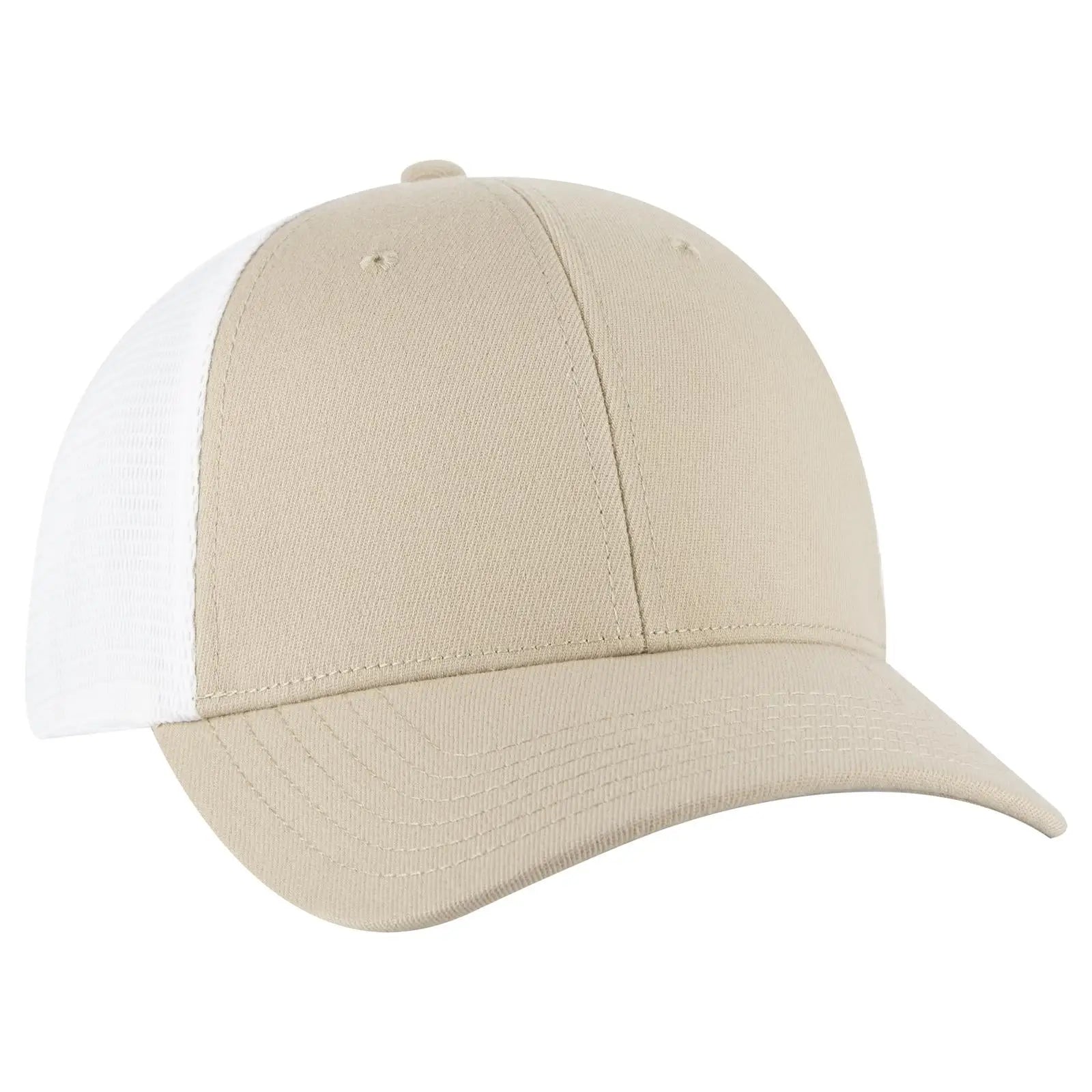 Otto 135-1 ?Otto Flex’ Fitted 6 Panel Low Profile Mesh Back Trucker Cap - Kha/wht