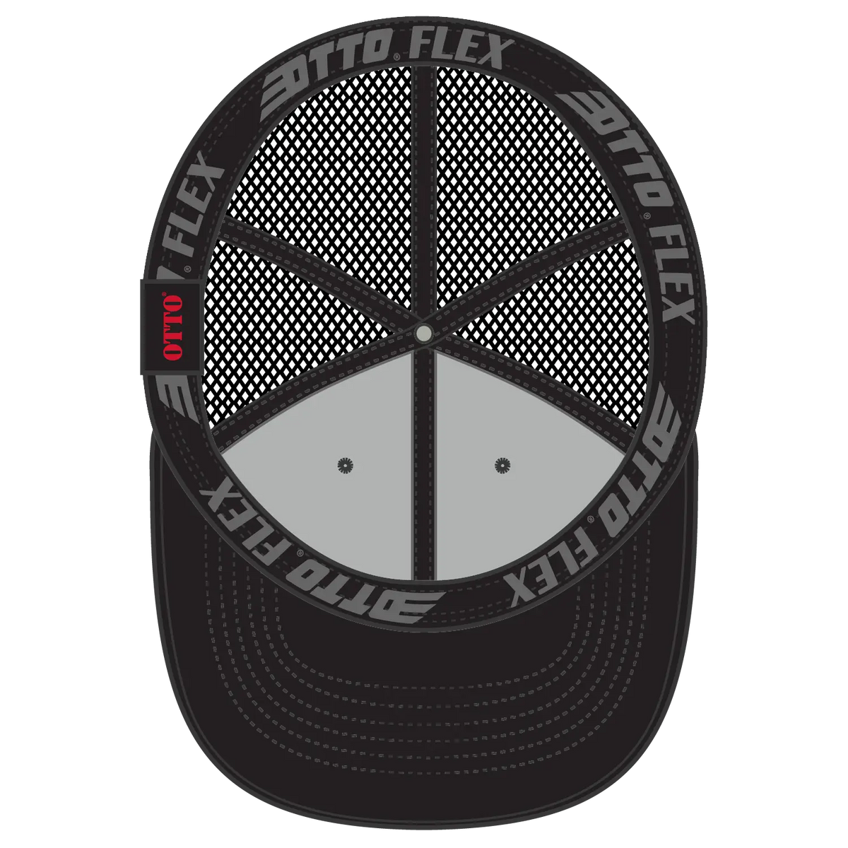 Otto 135-1 ?Otto Flex’ Fitted 6 Panel Low Profile Mesh Back Trucker Cap - Black
