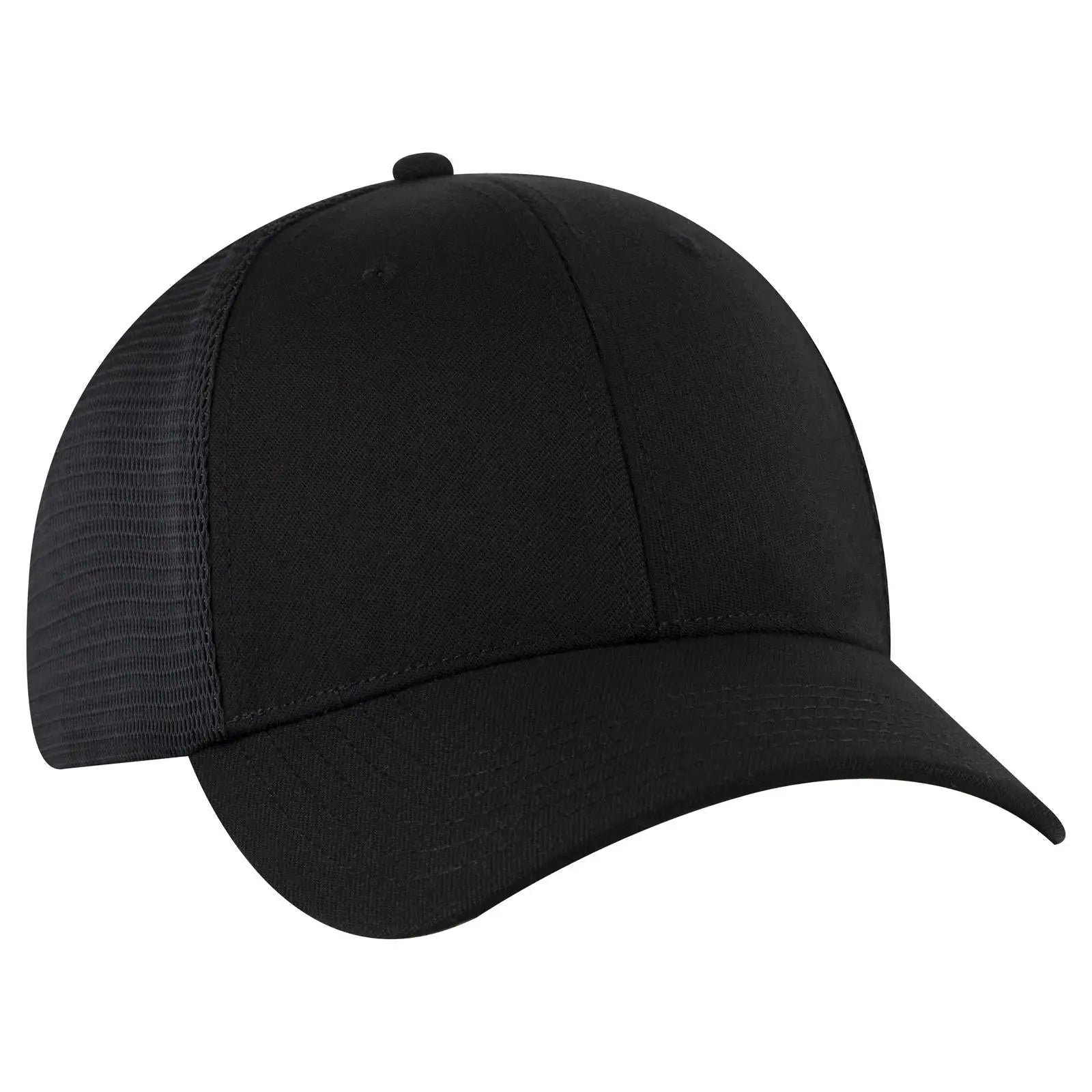 Otto 135-1 ?Otto Flex’ Fitted 6 Panel Low Profile Mesh Back Trucker Cap - Black