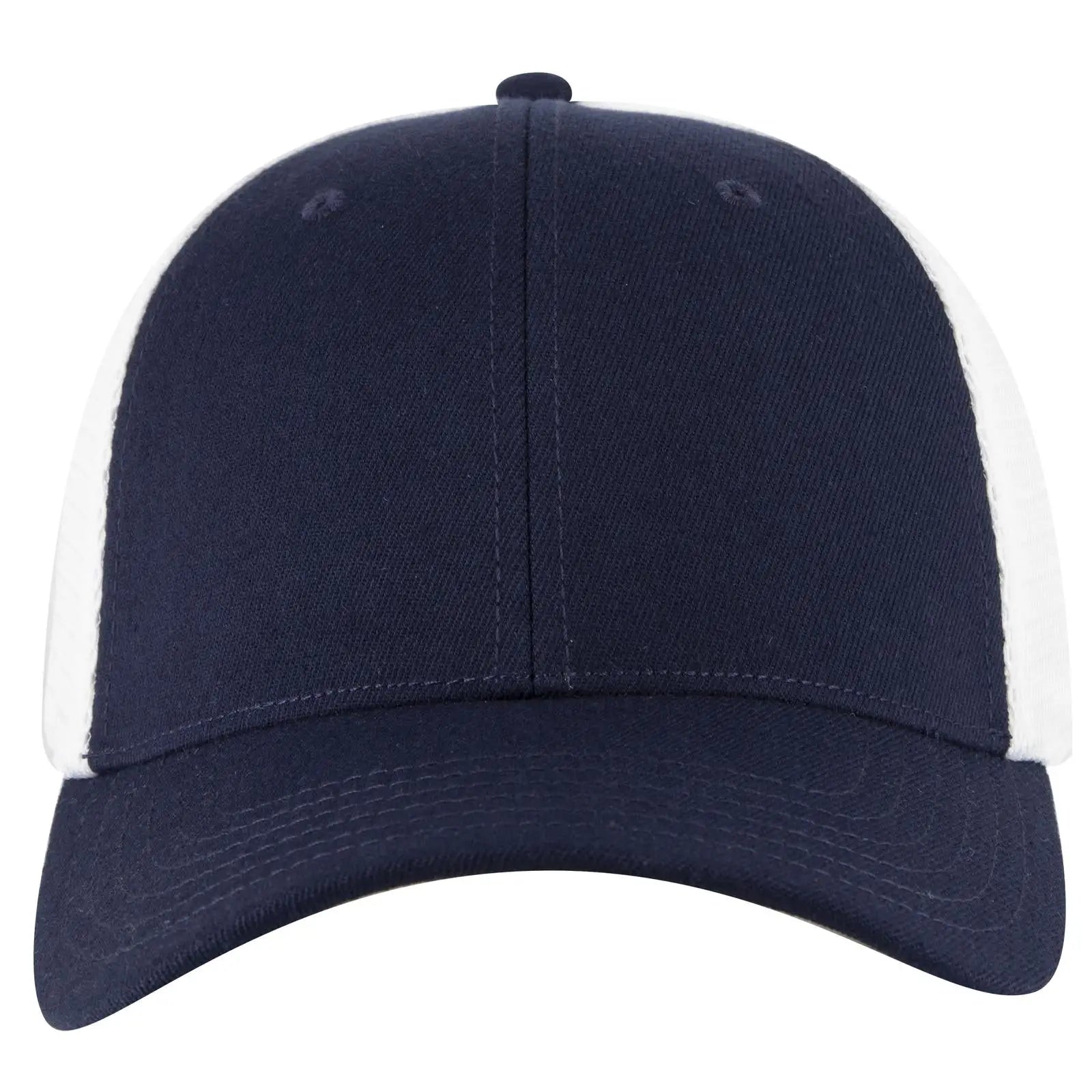 Otto 135-1 ?Otto Flex’ Fitted 6 Panel Low Profile Mesh Back Trucker Cap - Nvy/wht