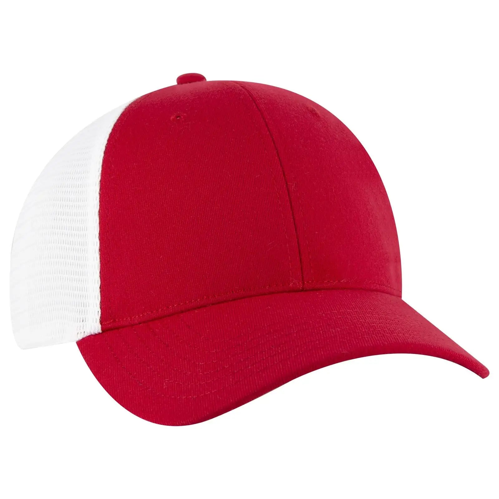 Otto 135-1 ?Otto Flex’ Fitted 6 Panel Low Profile Mesh Back Trucker Cap - Red/wht