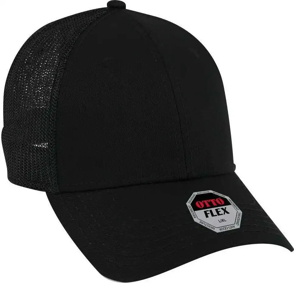 Otto 135-1230 Flex 6 Panel Low Profile Mesh Back Style Cap - Black - S/m