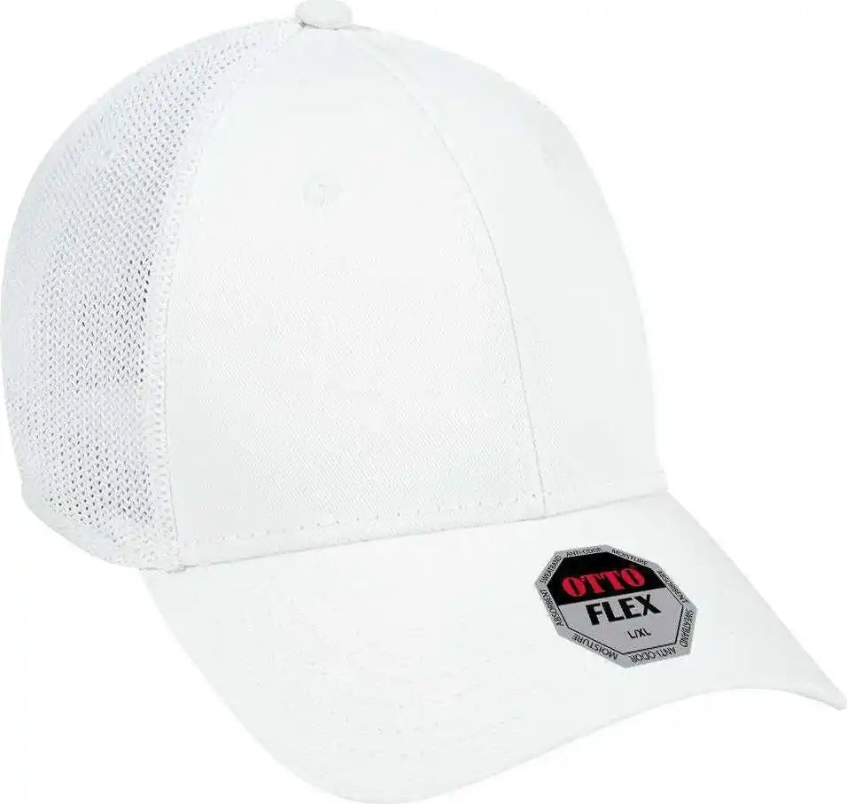 Otto 135 1230 Flex 6 Panel Low Profile Mesh Back Style Cap White / S/m