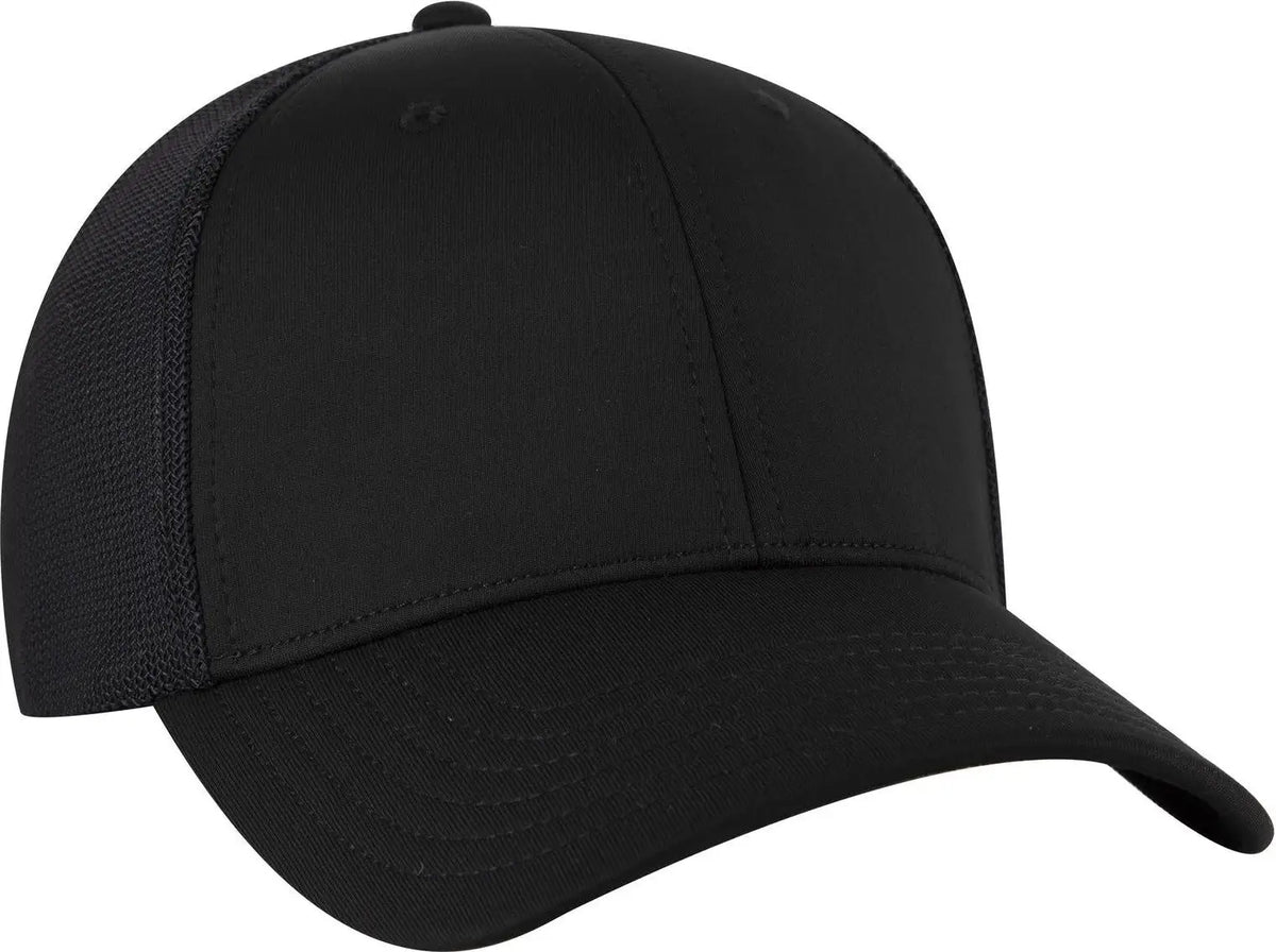 Otto 135-1230 ?Otto Flex’ Fitted 6 Panel Low Profile Mesh Back Trucker Cap - Black