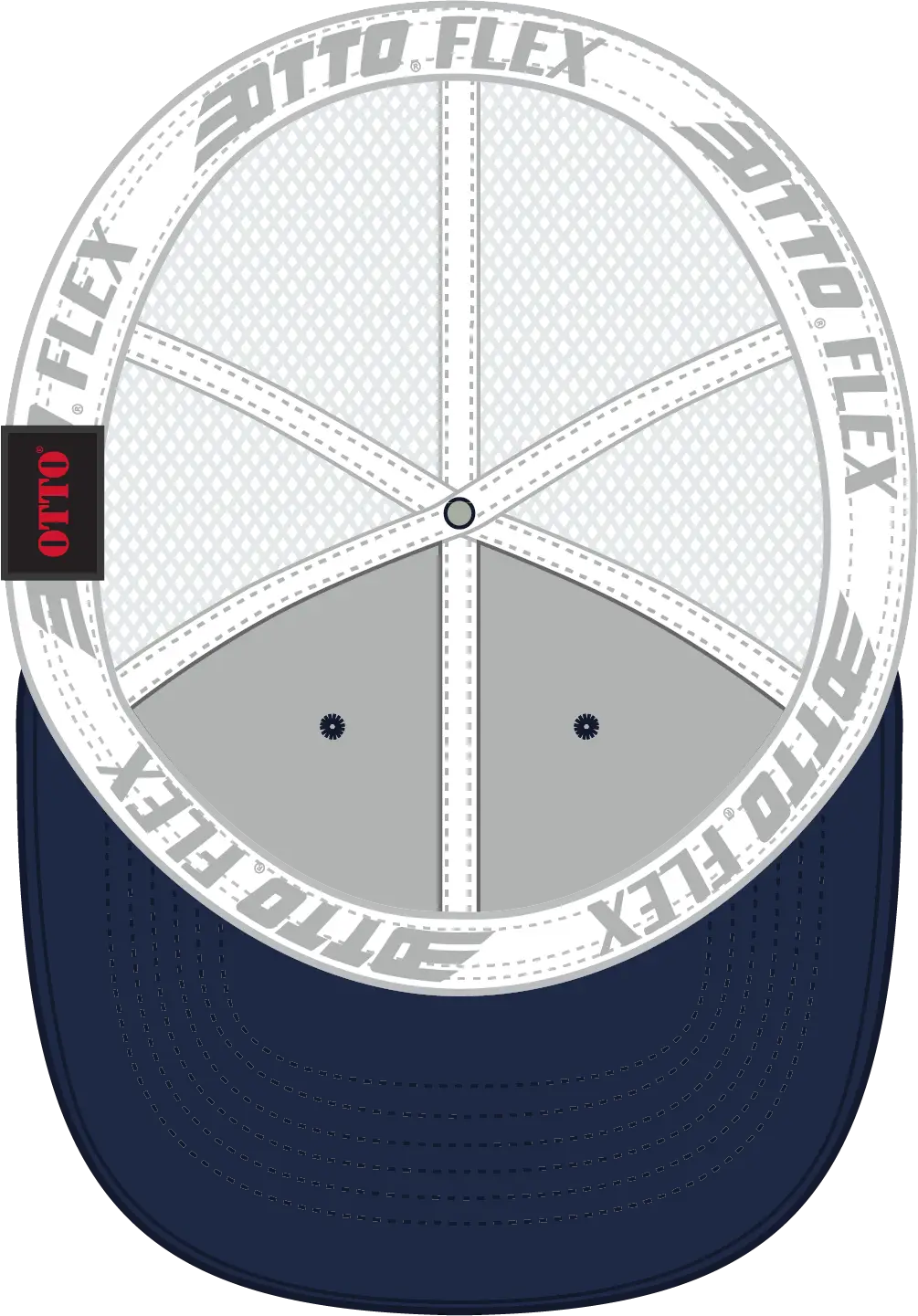 Otto 135-1230 ?Otto Flex’ Fitted 6 Panel Low Profile Mesh Back Trucker Cap - Nvy/nvy/wht