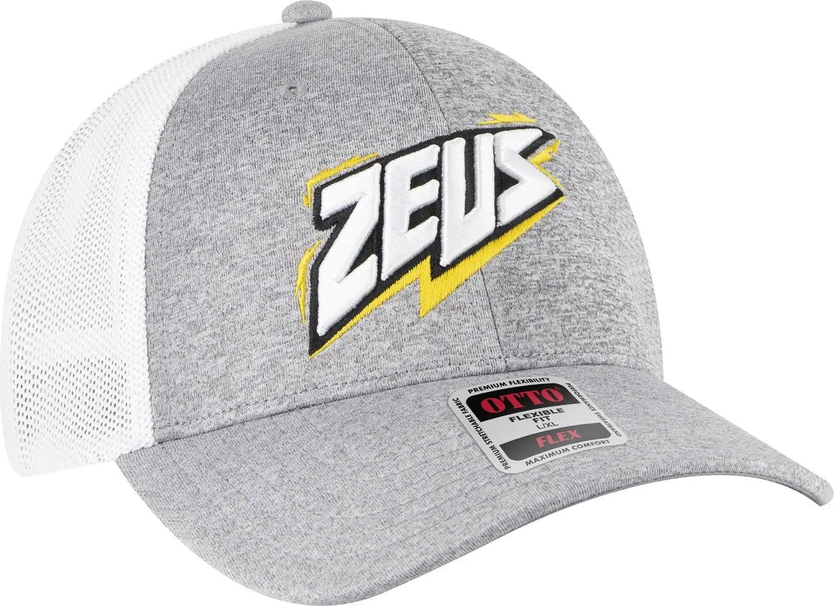 Otto 135-1230 ?Otto Flex’ Fitted 6 Panel Low Profile Mesh Back Trucker Cap - Ht.blk/blk
