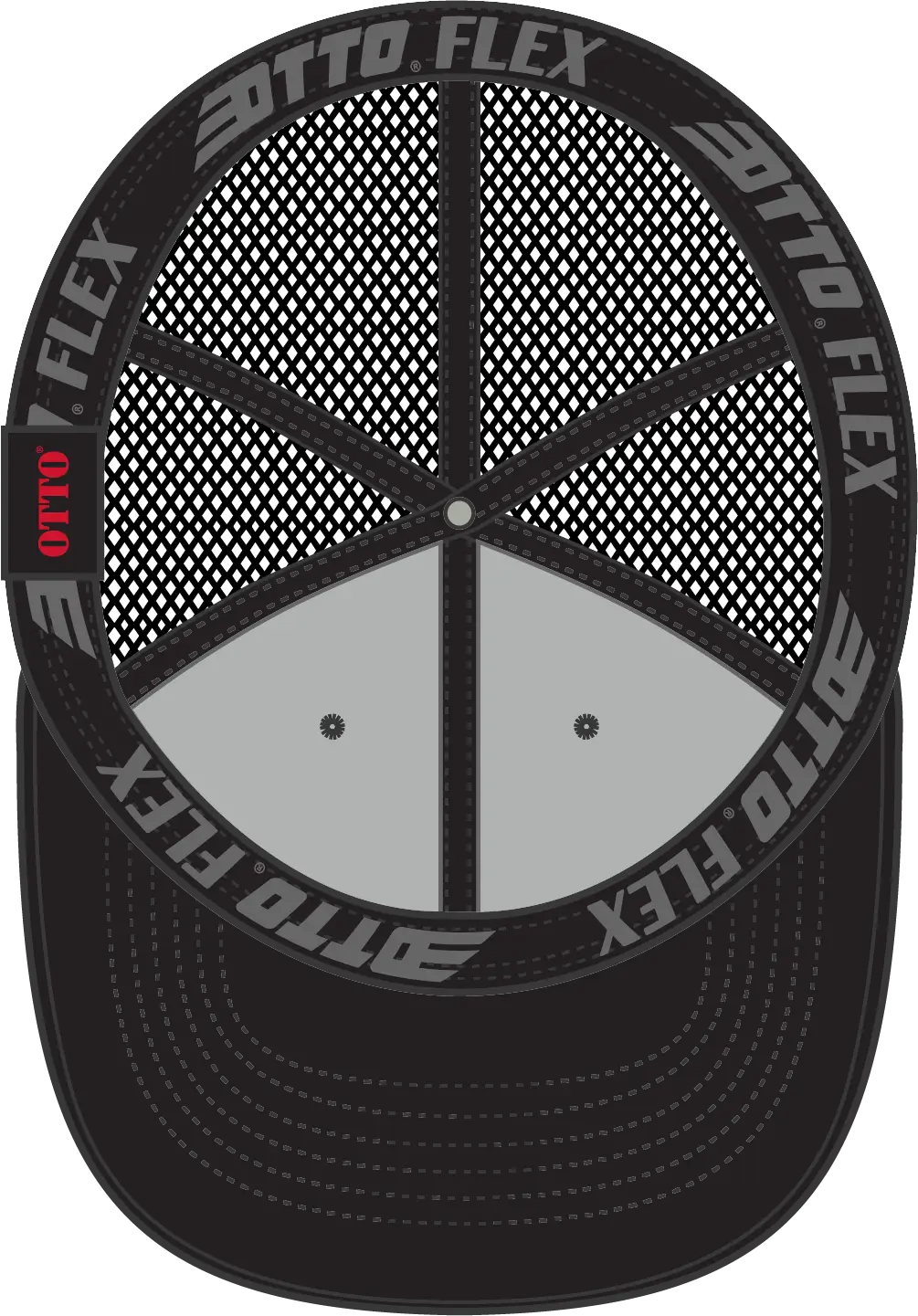 Otto 135-1230 ?Otto Flex’ Fitted 6 Panel Low Profile Mesh Back Trucker Cap - Black