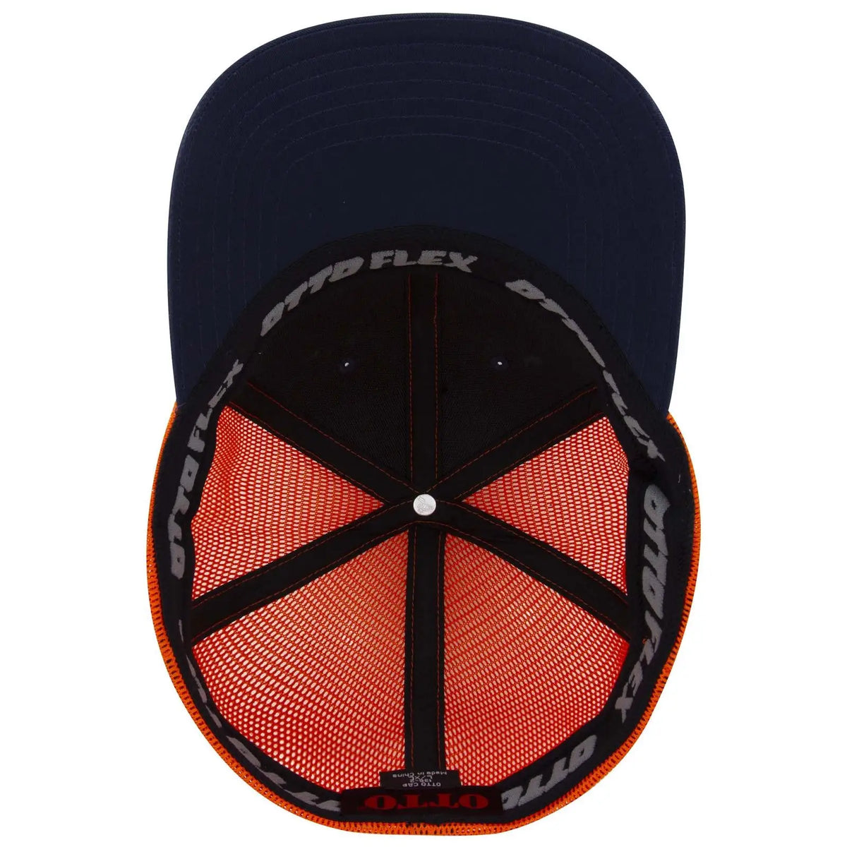 Otto 135-2 ?Otto Flex’ Fitted 6 Panel Low Profile Mesh Back Trucker Cap - Nvy/nvy/org
