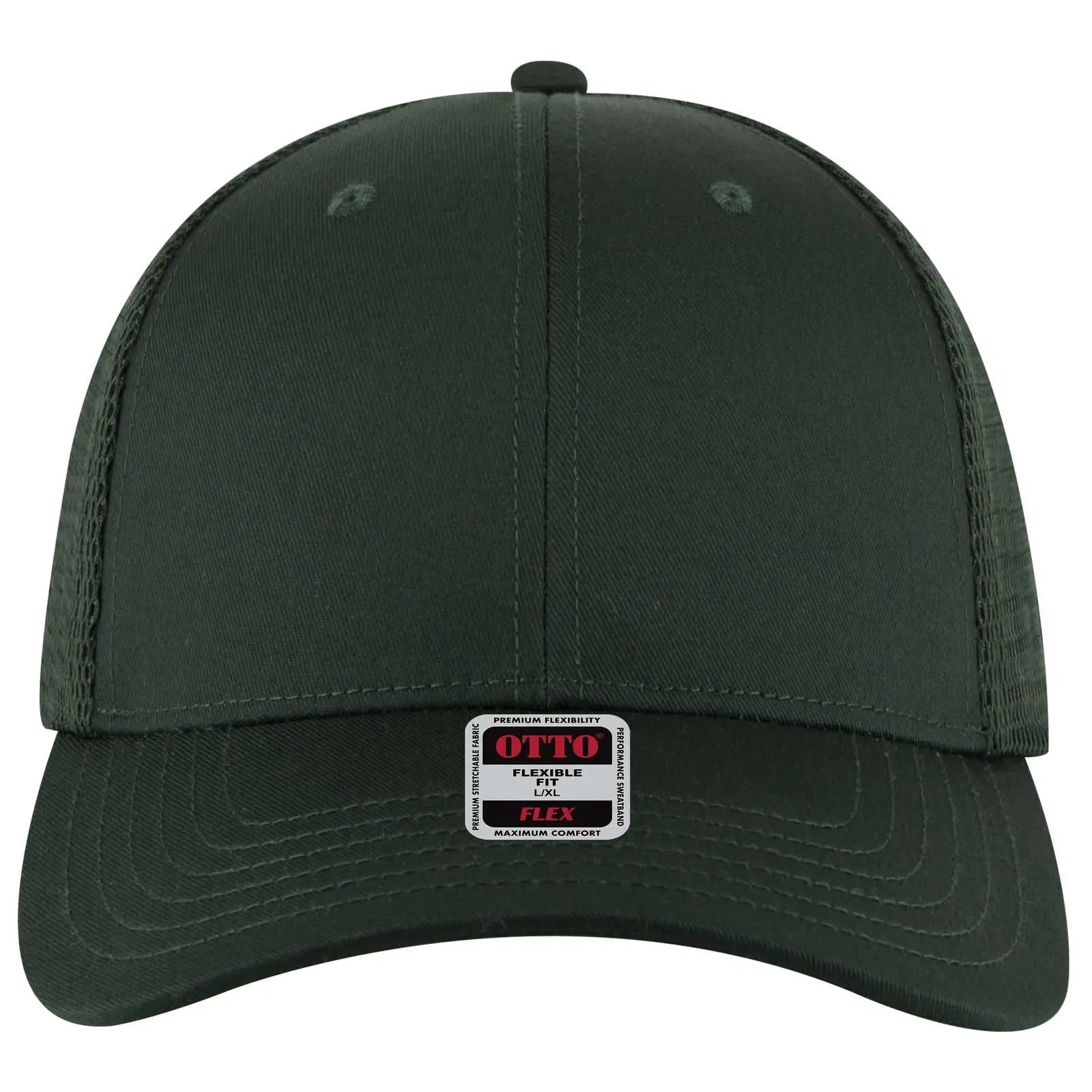 Otto 135-2 ?Otto Flex’ Fitted 6 Panel Low Profile Mesh Back Trucker Cap - Dk. Green