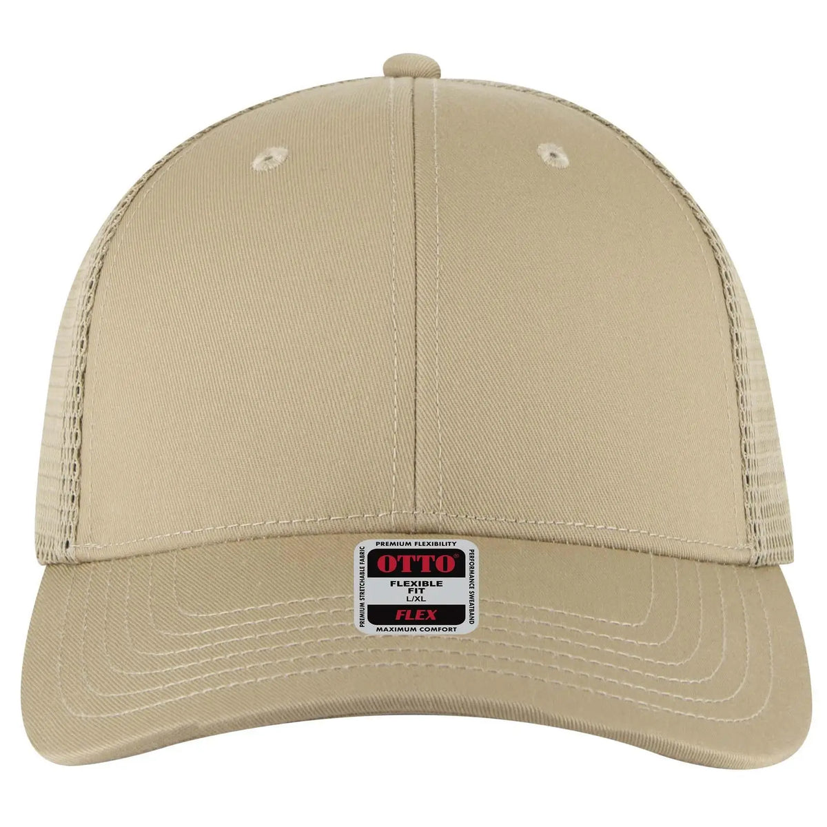 Otto 135-2 ?Otto Flex’ Fitted 6 Panel Low Profile Mesh Back Trucker Cap - Khaki