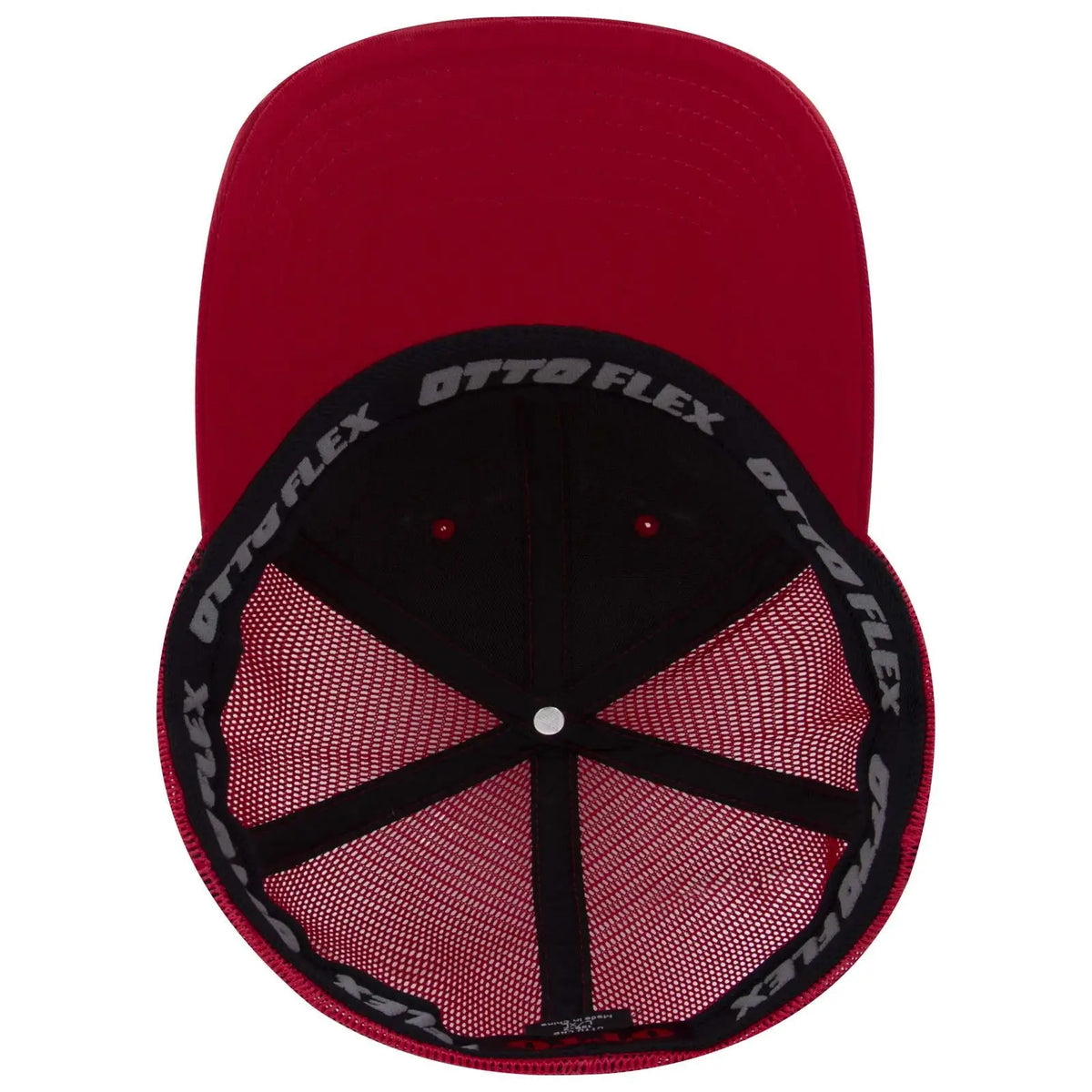 Otto 135-2 ?Otto Flex’ Fitted 6 Panel Low Profile Mesh Back Trucker Cap - Red