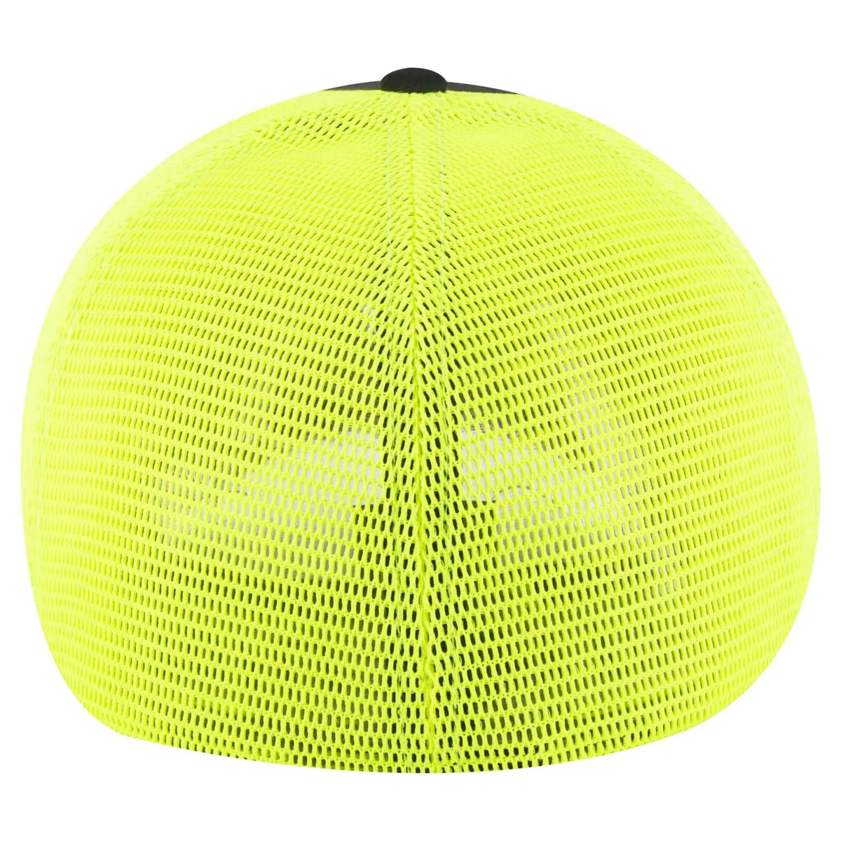 Otto 135-2 ?Otto Flex’ Fitted 6 Panel Low Profile Mesh Back Trucker Cap - Blk/blk/n.ylw