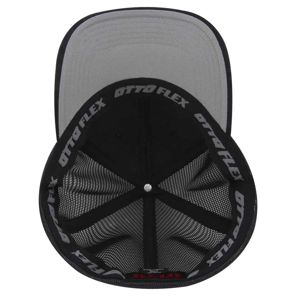 Otto 135-2 ?Otto Flex’ Fitted 6 Panel Low Profile Mesh Back Trucker Cap - Blk/ch.gry/blk