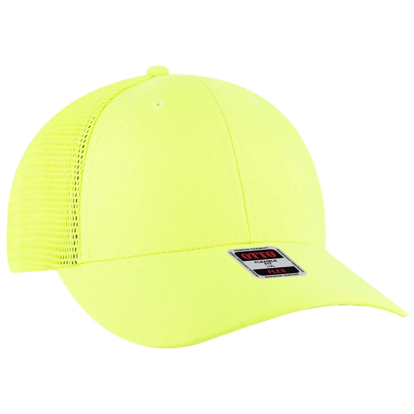 Otto 135-2 ?Otto Flex’ Fitted 6 Panel Low Profile Mesh Back Trucker Cap - N. Yellow
