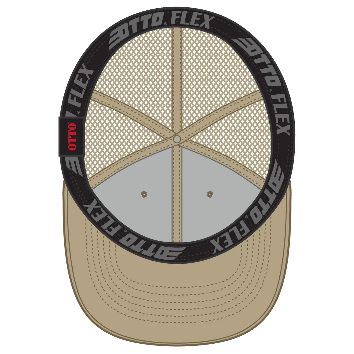 Otto 135-2 ?Otto Flex’ Fitted 6 Panel Low Profile Mesh Back Trucker Cap - Khaki
