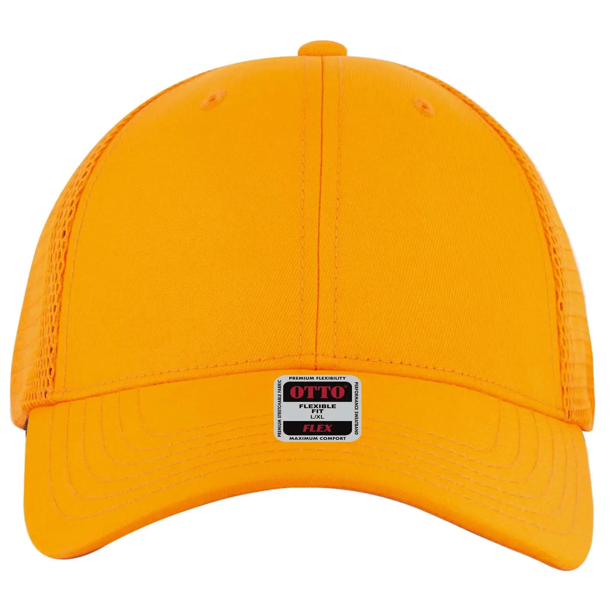 Otto 135-2 ?Otto Flex’ Fitted 6 Panel Low Profile Mesh Back Trucker Cap - N. Orange