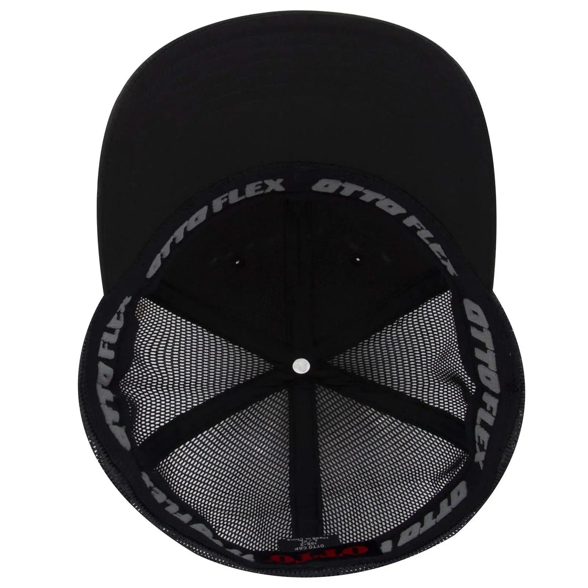 Otto 135-2 ?Otto Flex’ Fitted 6 Panel Low Profile Mesh Back Trucker Cap - Black