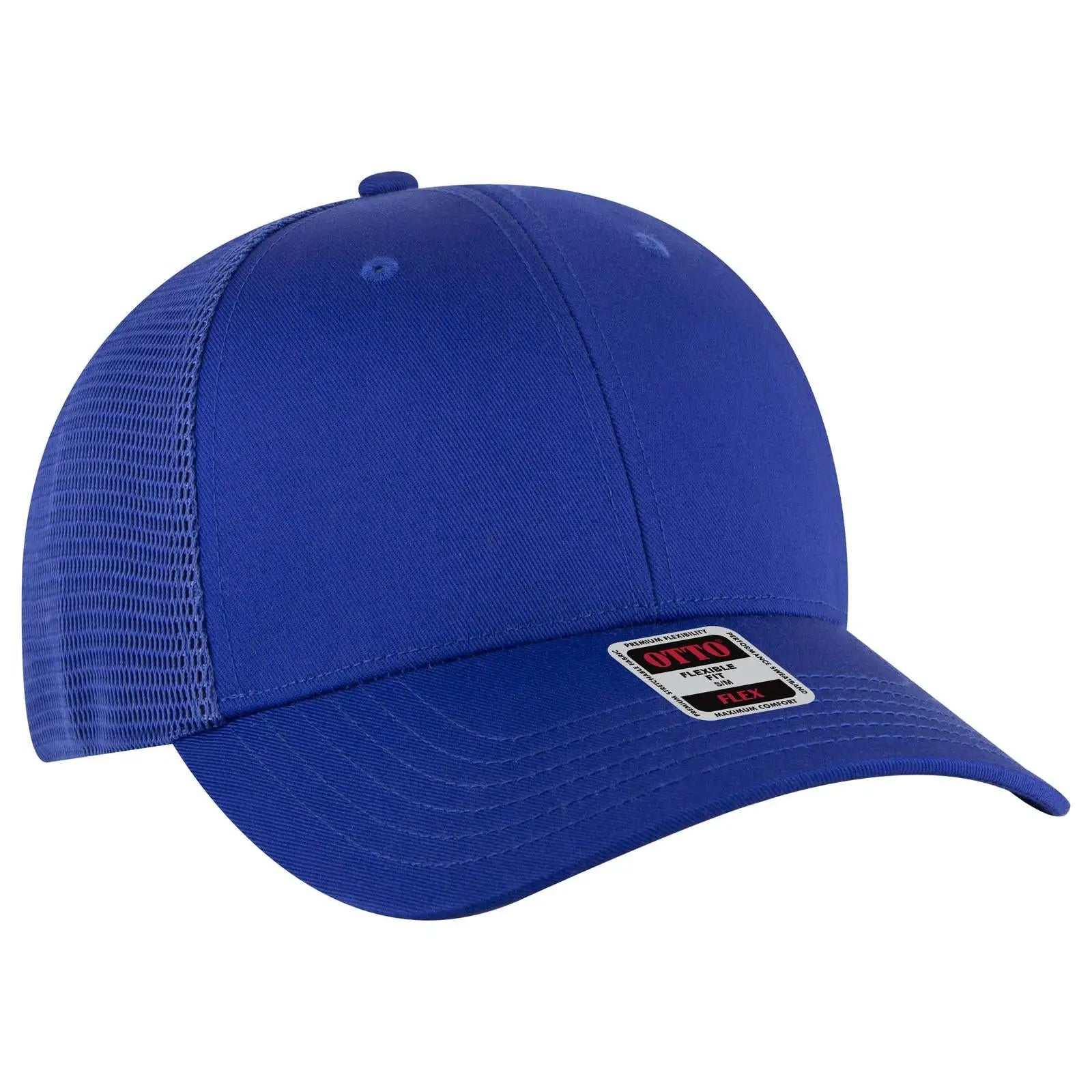 Otto 135-2 ?Otto Flex’ Fitted 6 Panel Low Profile Mesh Back Trucker Cap - Royal